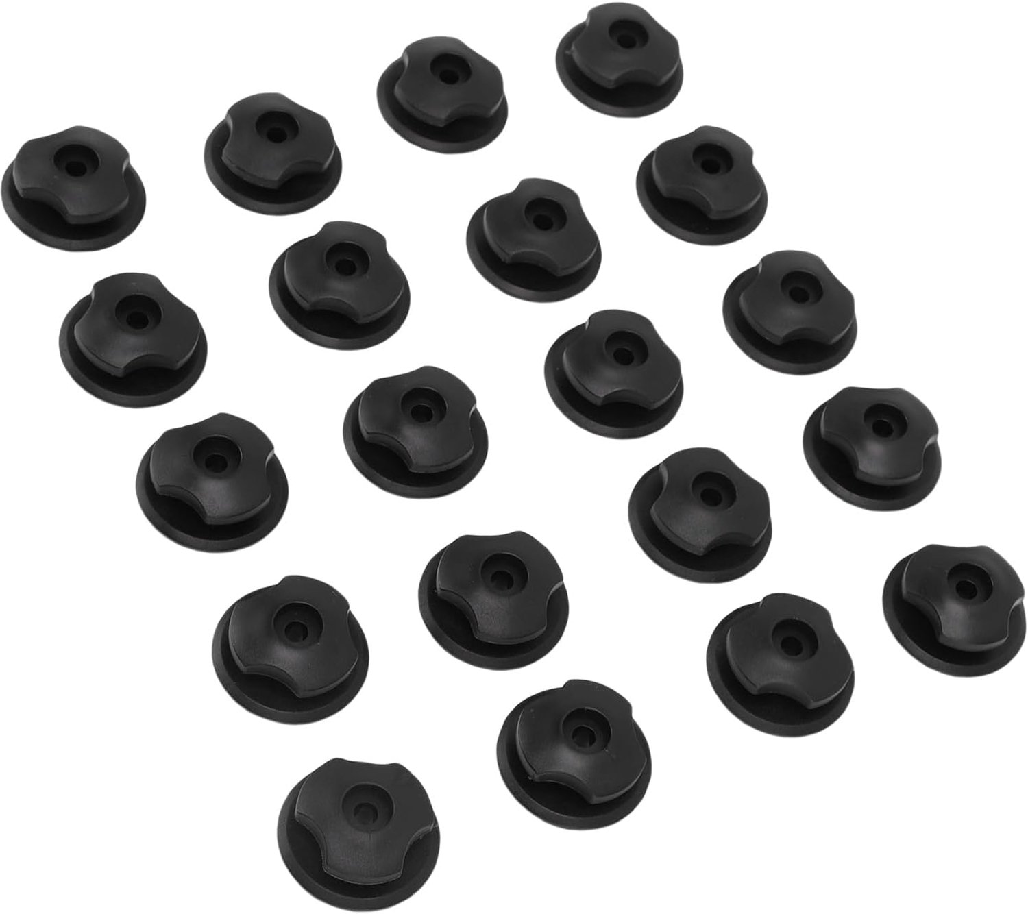Jeffergarden 40-pack Kofferbakopbergnethaken Ronde Bevestigingspunten met Schroeven en Zelfklevende Pads Gegalvaniseerd Ijzer Nylon Kunststof 35 Mm voor Kofferbak Aanhanger Organizer