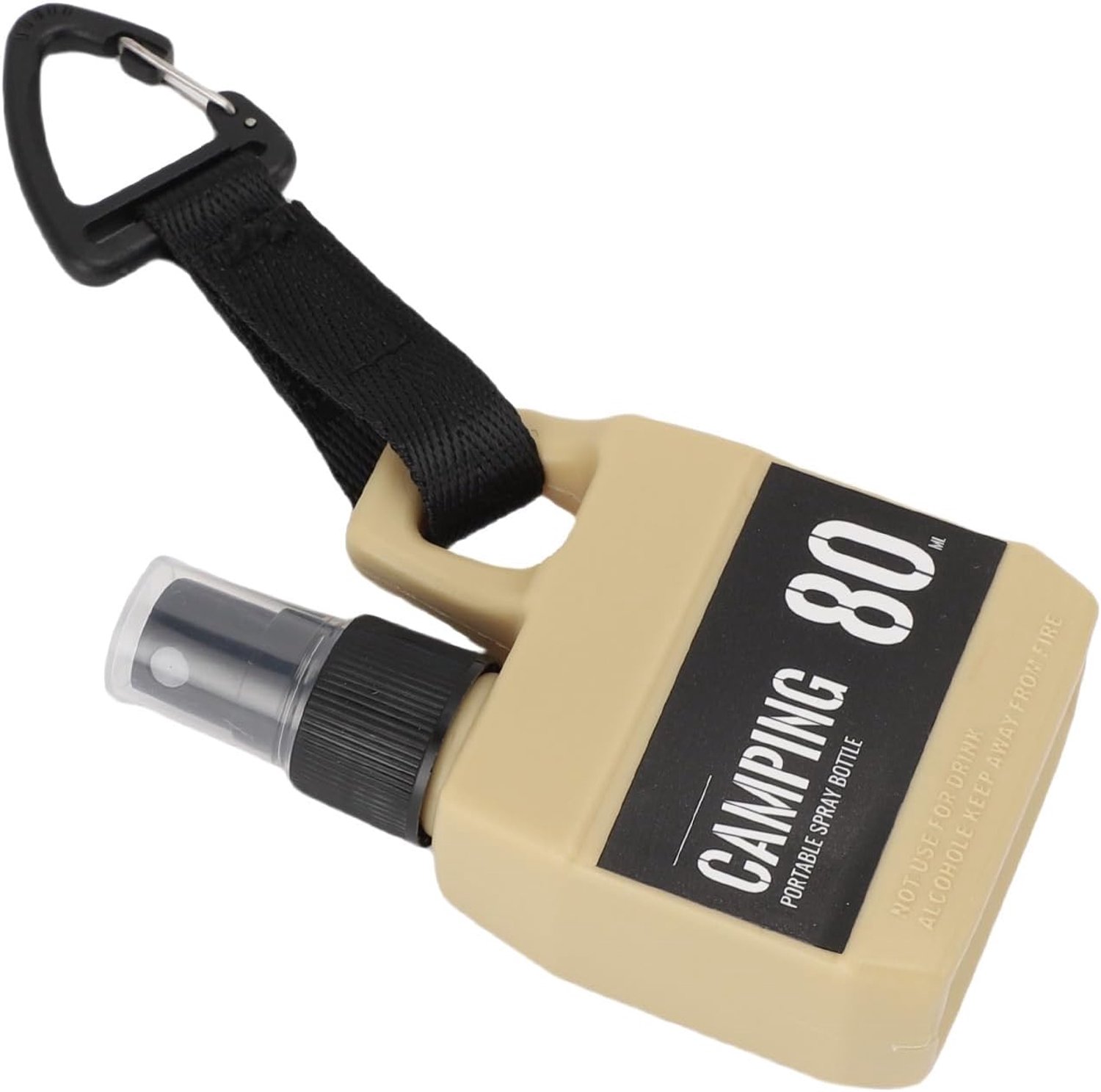 80 Ml Mini Herbruikbare Plastic Spuitfles voor Reizen Kamperen Draagbaar Spuiten met Hangende Gesp, Lichtgewicht en Duurzaam voor Buitenactiviteiten (Khaki)
