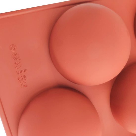 4 stuks siliconen bakvorm, 5 gaten, siliconen vorm, rond, 8 cm, halfronde bakvorm, siliconen vorm, halve bol voor chocolade, cake, gelei, koepelmousse — afbeelding 2