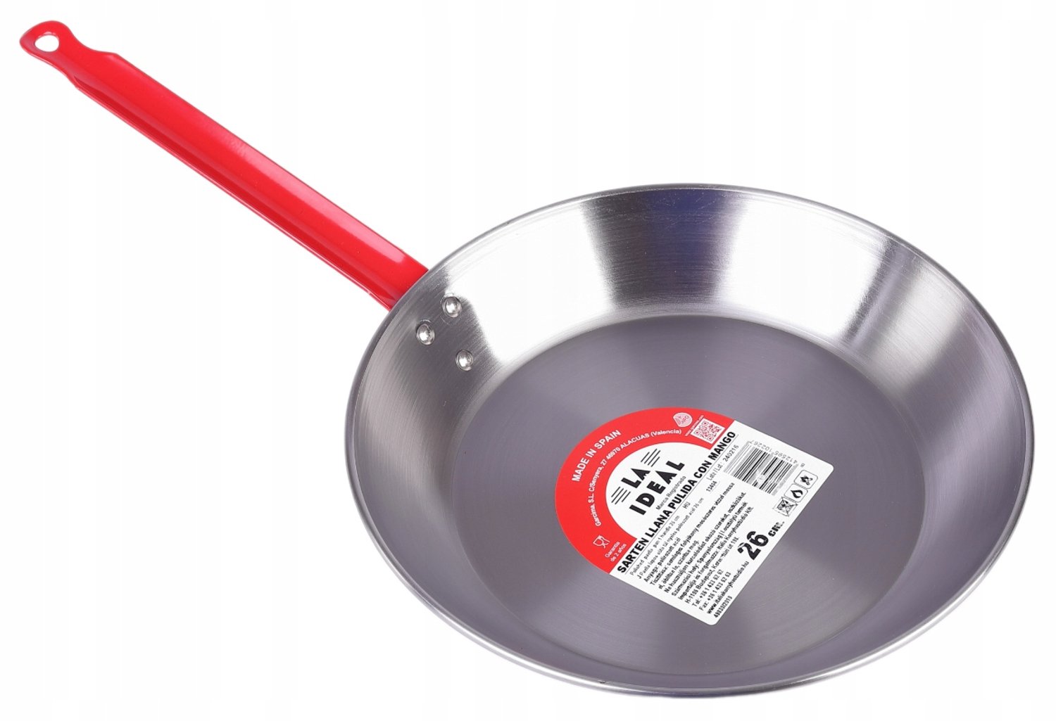 Garcima La Ideal Paellapan Platte Gepolijst Staal 26 cm