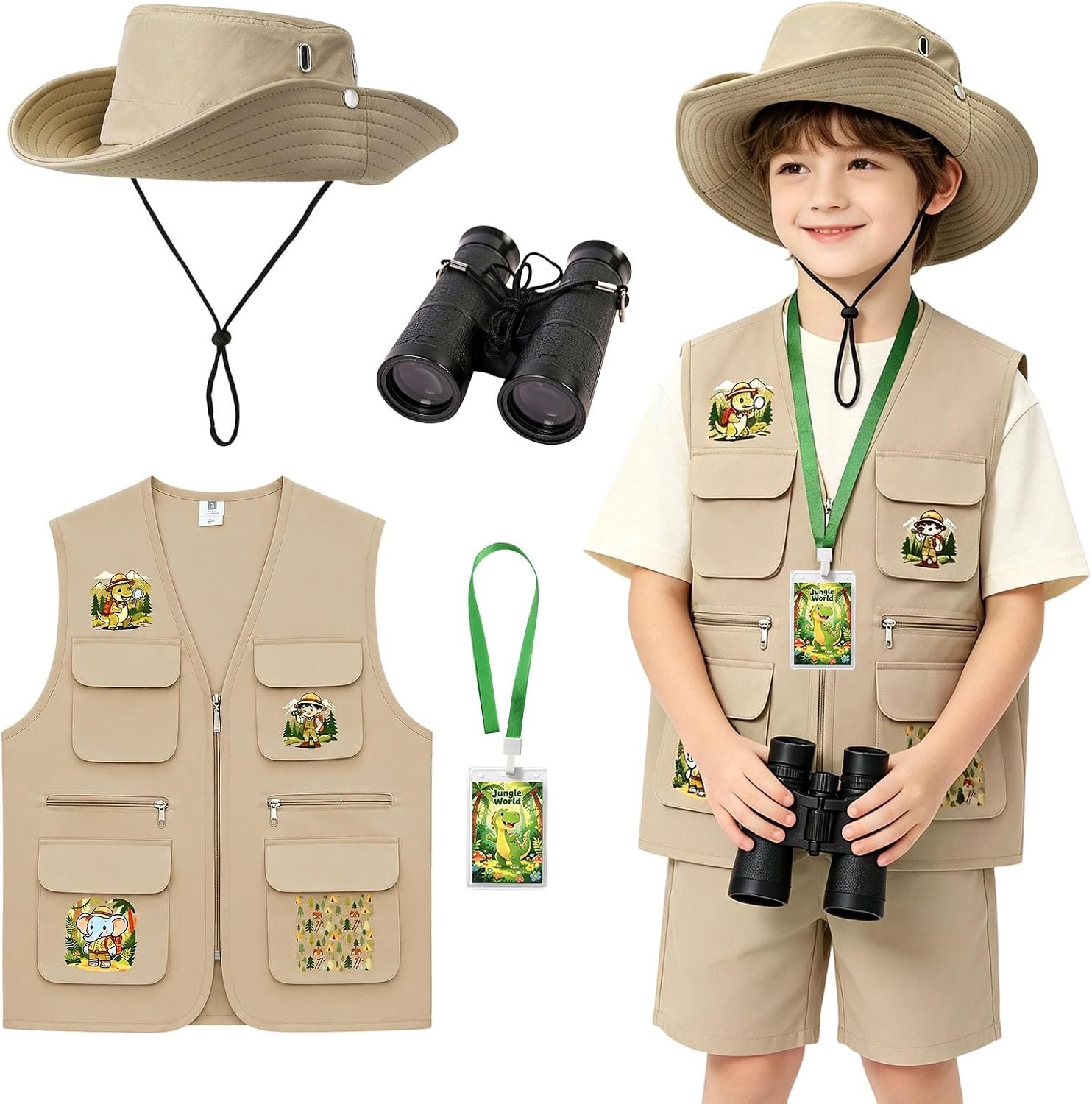 Explorer-kostuum voor kinderen, dierentuin, safari-kostuum voor