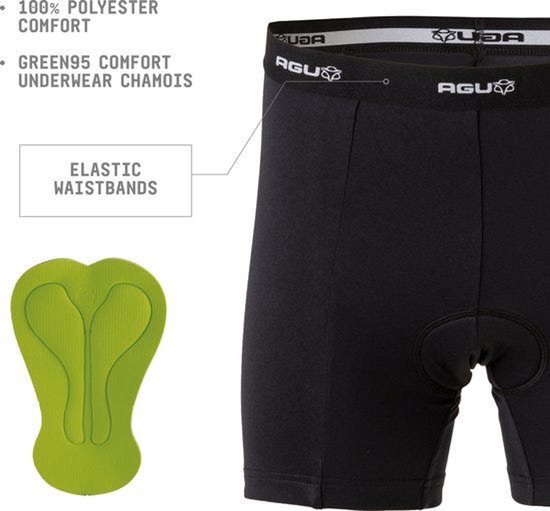 AGU Undershort Heren Fietsonderbroek - Fiets Ondershort Met Zeem - Heren - Zwart - Maat XL van AGU — afbeelding 3