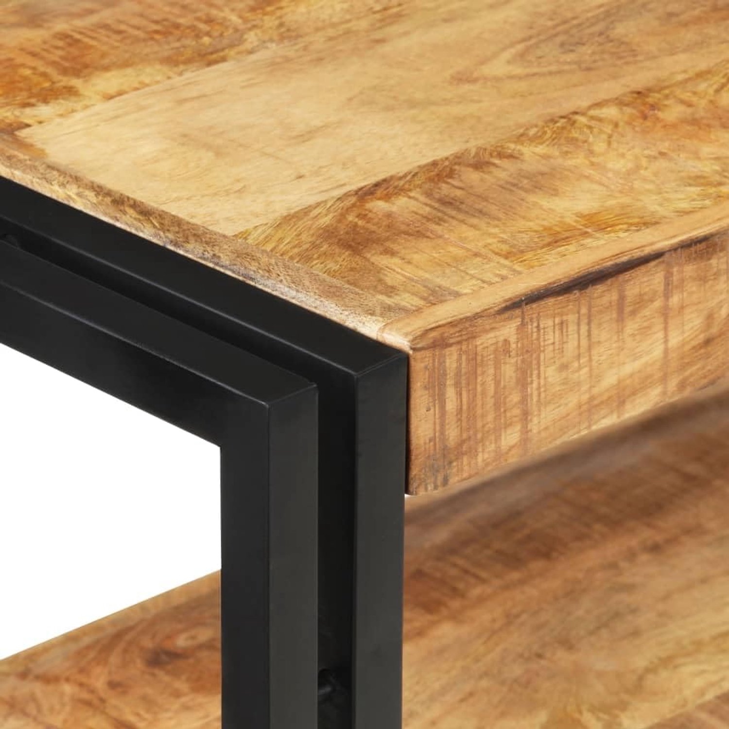 321099 Consoletafel, 120 x 30 x 75 cm, van onbehandeld mangohout, consoletafel, voor woonkamer, modern