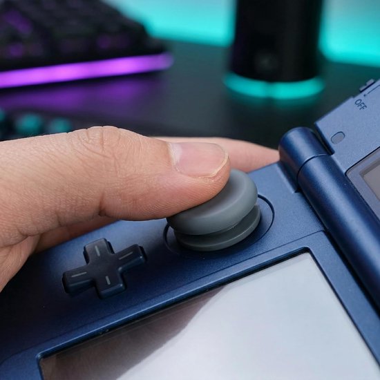 6 stuks analoge stick-doppen, compatibel met Nintendo 2DS, 3DS, 3DS XL en 3DS LL, accessoires voor analoge sticks, donkergrijs — afbeelding 5