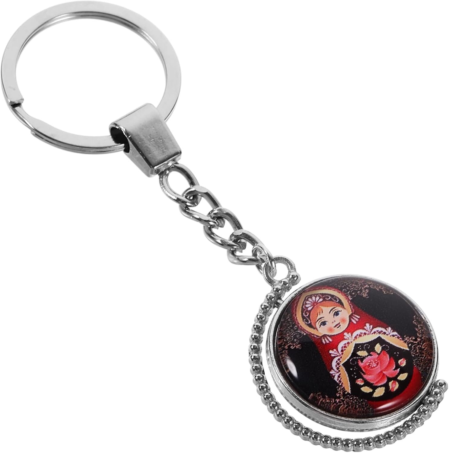 Happyyami Matryoshka Sleutelhanger Pendant Dubbelzijdig Hanger Creatief Ornament voor Sleutels Tassen Handgemaakt Metalen voor Vrouwen Feesten Verjaardagen