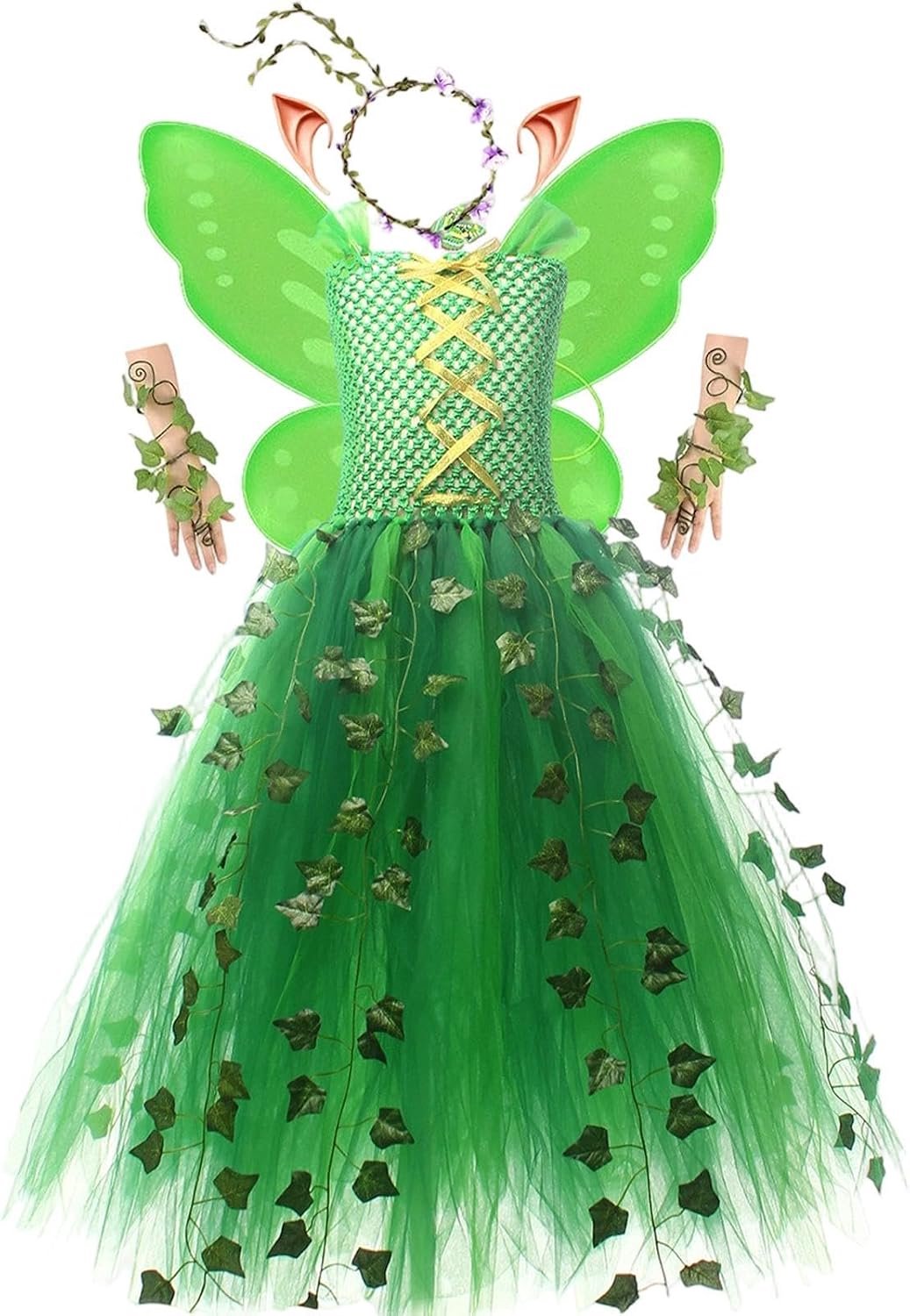 Feeën Kostuum Sets voor Meisjes Cosplay-outfit met hoofdband en vleugels