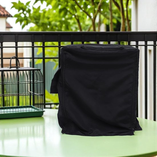 2 Stuks Vogelkooihoes Geïsoleerd Zwart Thermische Beschermhoes voor Kleine Dieren Ademend Wasbaar Warmtebehoud voor Parkieten Lovebirds Puppy Kittens in Winter — afbeelding 5