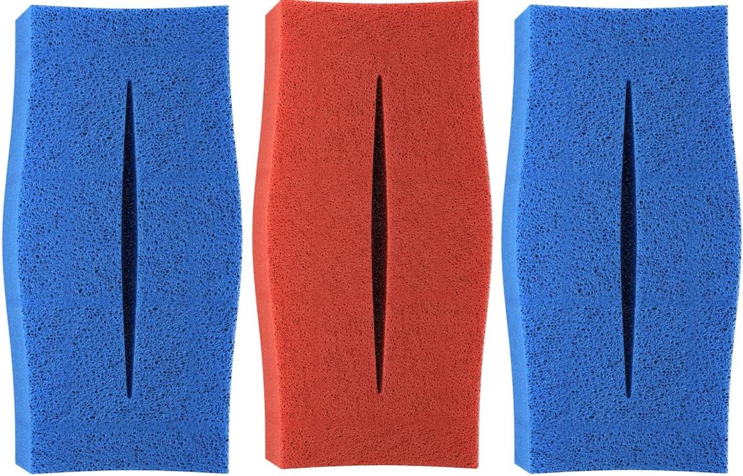3x replacement filter sponge suitable for Oase Biotec 5 (2x coarse 10ppi + 1x fine 30ppi) - Set 2X blue 1X red - ShopVlot