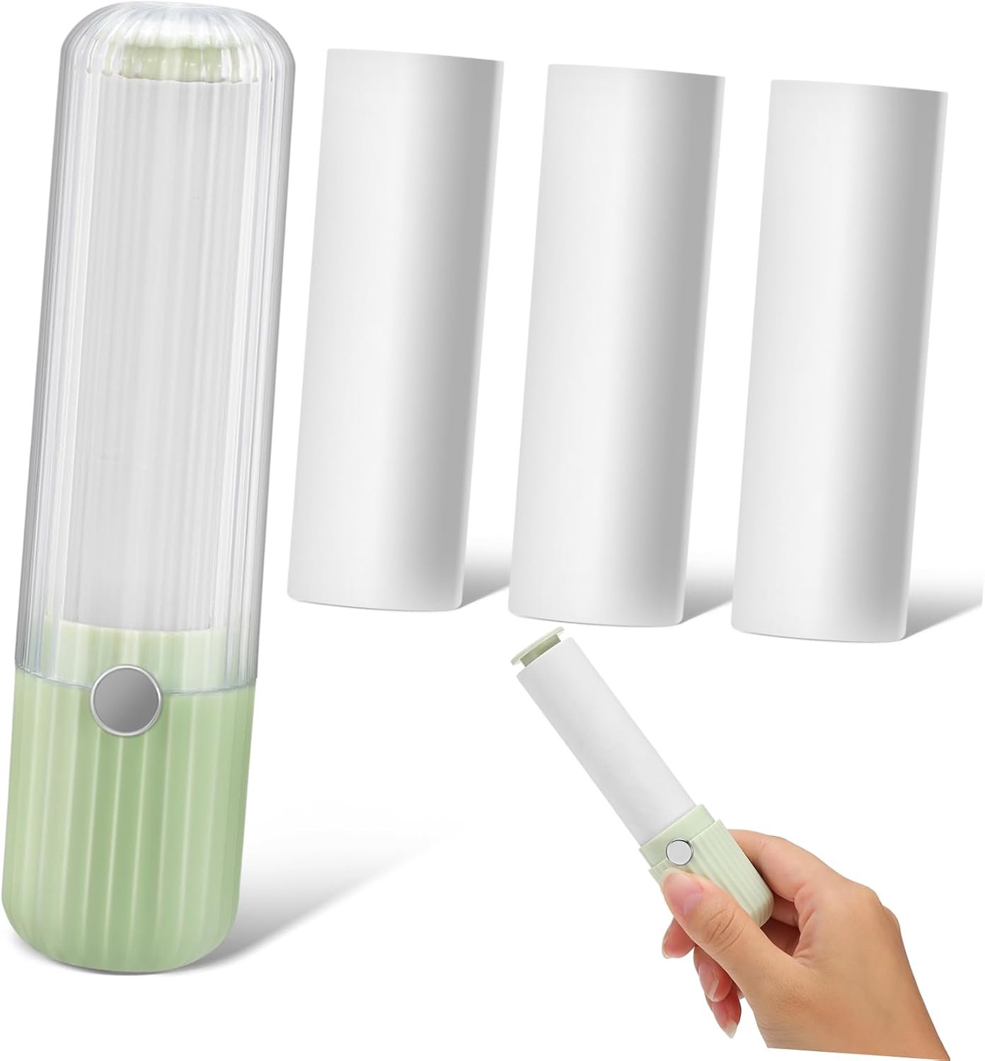 1 Set Mini Lint Roller Reusable Sticky Pet Hair Remover voor Kleding Meubels Handige Reislintroller met Vervangbare Matcha