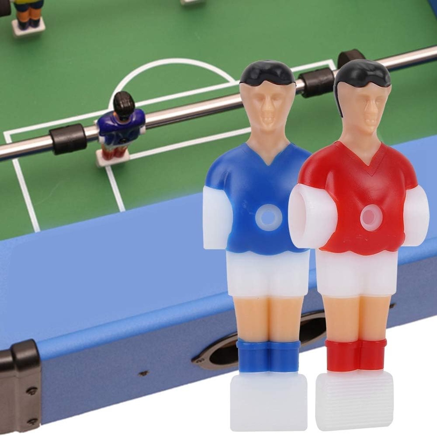Tafelvoetbalspelerset Duurzaam Lichtgewicht Mini-tafelvoetbalspelers voor Tafelvoetbalspel Rood Blauw Kunststof 4-delig
