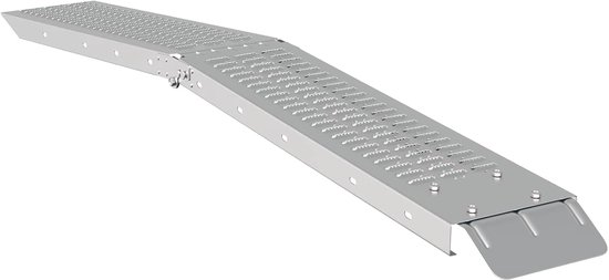 Opvouwbare oprijplaat, set van 2 stuks, van verzinkt staal, 166 cm, inklapbare oprijplaat voor motorfiets, 200 kg draagkracht per rail, robuuste oprijplaat — afbeelding 5