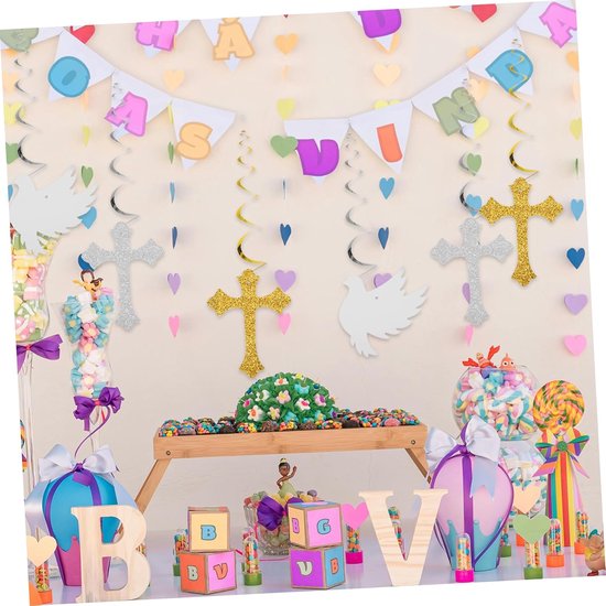 6 Stuks Babyshower-swirls Plafondhangende Spiraalvormige Feestdecoraties Voor Verjaardagsviering — afbeelding 4