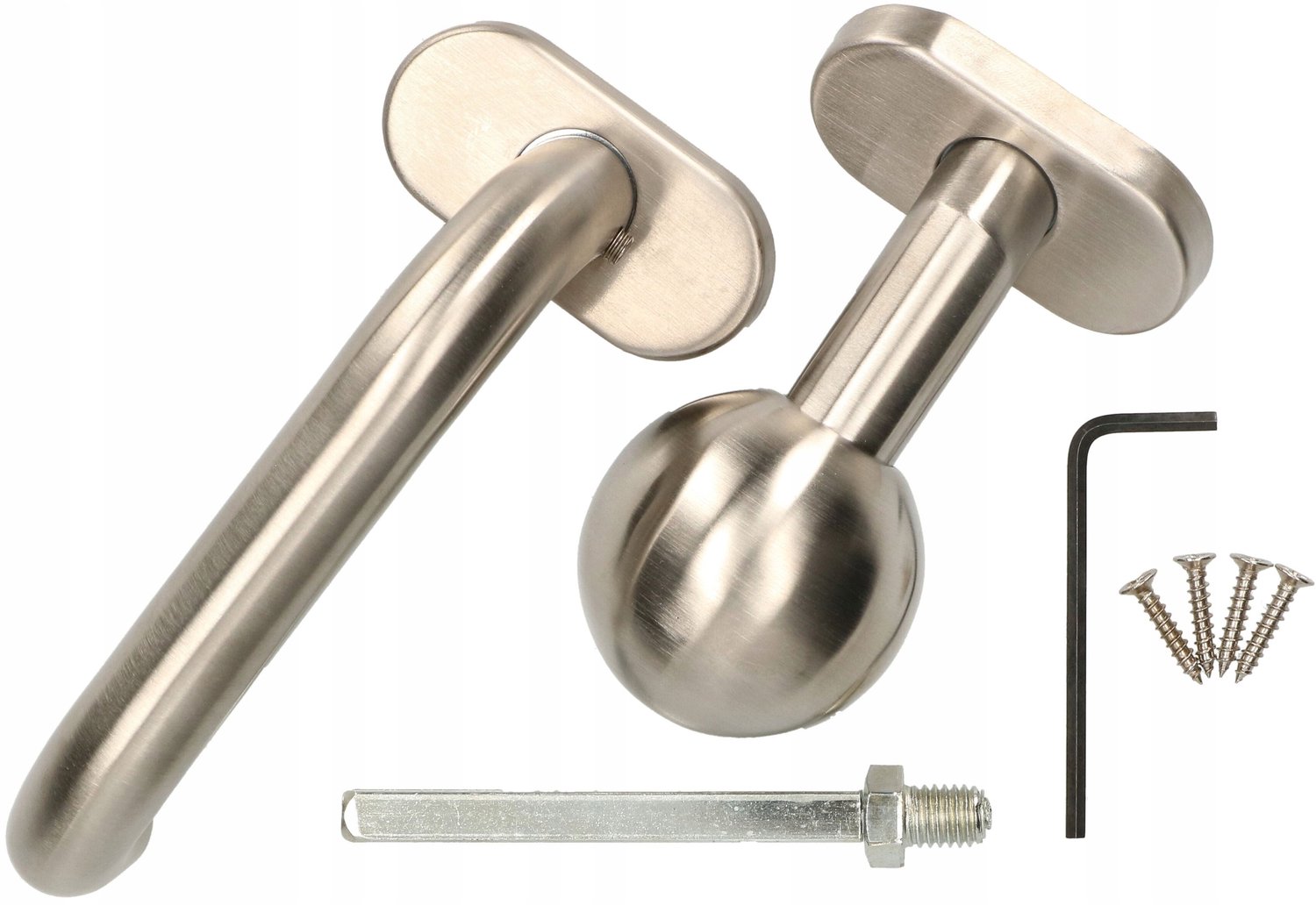 Klinke met vaste knop, smal schild, links, voor deuren en poorten