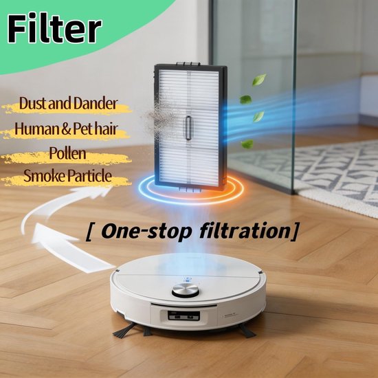Vervangende onderdelen voor Roborock Saros 20 Flow/P30 Pro robotstofzuigeraccessoireset inclusief 1 hoofdborstel, 2 roldweil, 6 zijborstels, 4 filters, 6 stofzakken, 2 — afbeelding 5