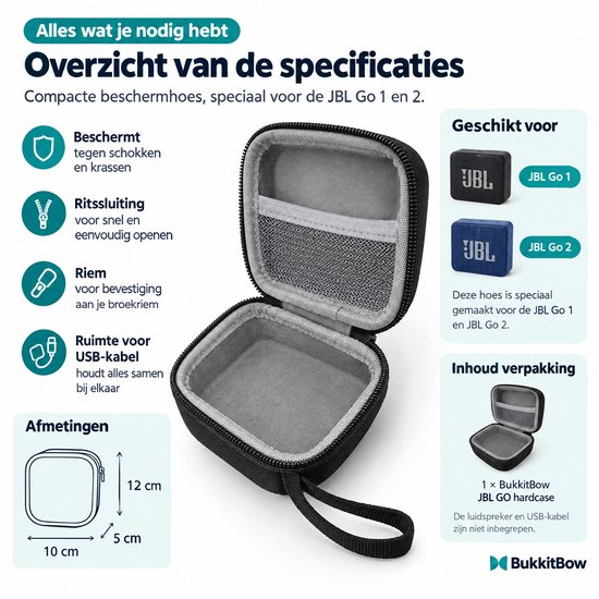 BukkitBow - Hard Case Box Voor JBL Go 1/2 - Opberg Box JBL Bluetooth Speaker van BukkitBow — afbeelding 4