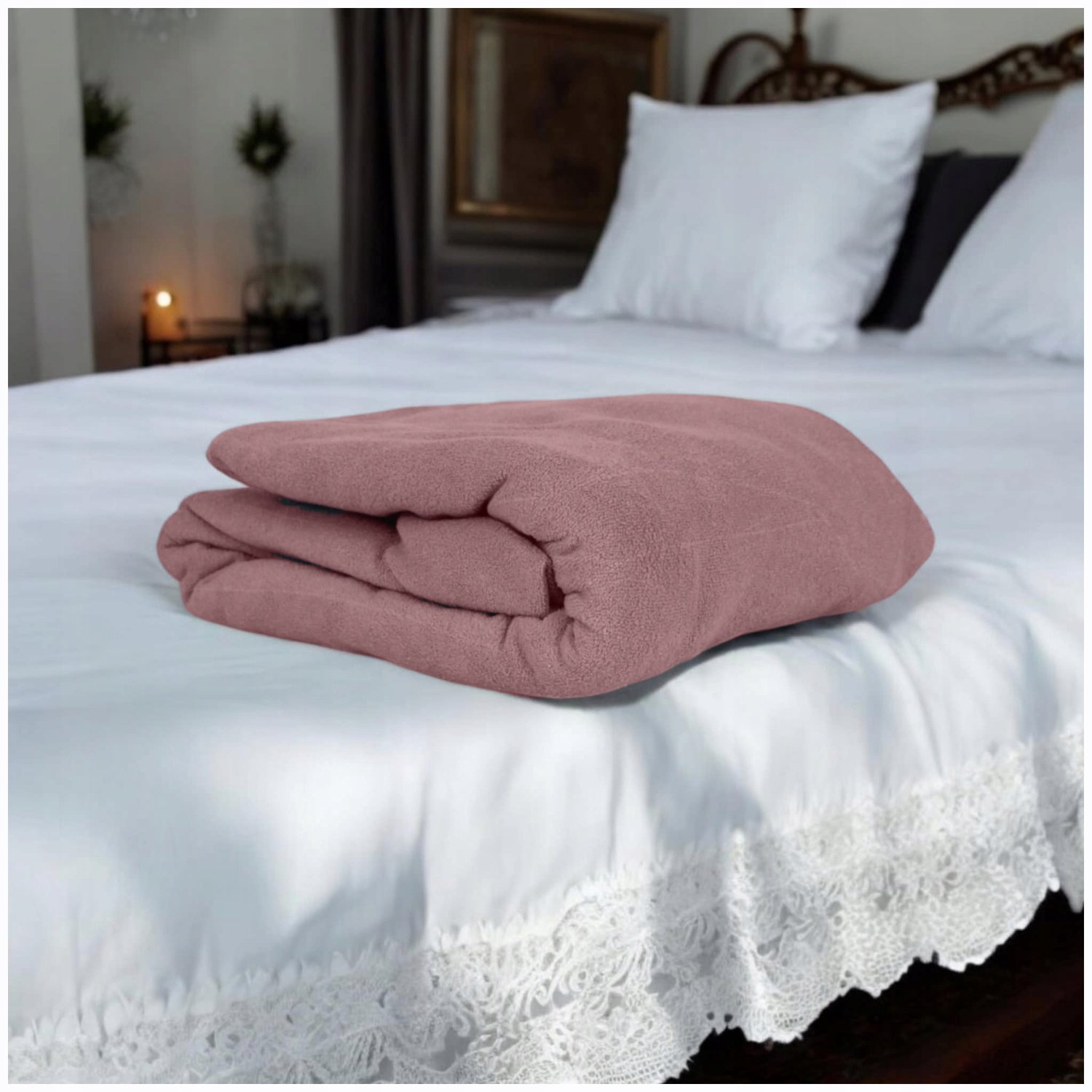 Kam-Pol Jersey Hoeslaken met Elastiek 90x160cm - Poederroze