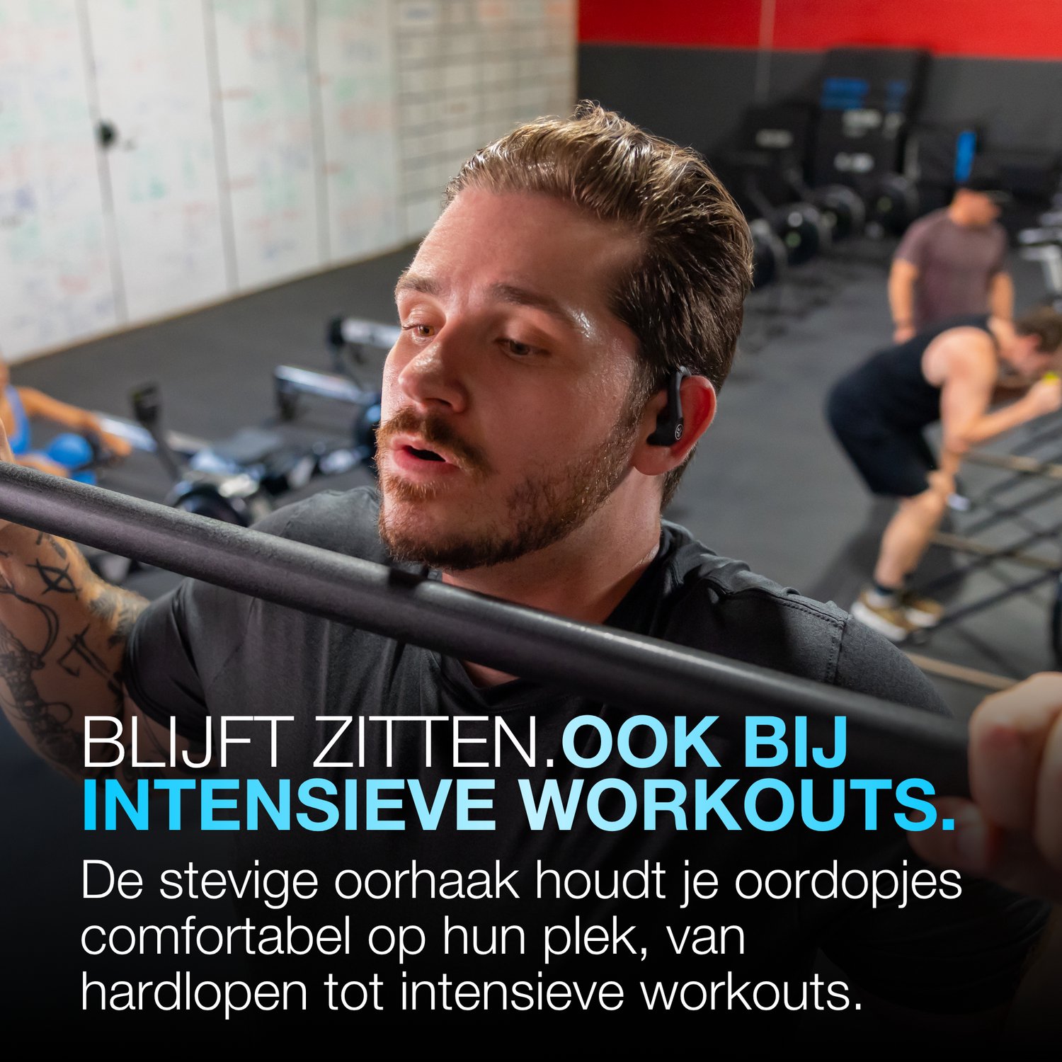 JLab Go Sport ANC Draadloze Sport Oordopjes - Active Noise Cancelling Oortjes Draadloos - 35 uur Batterij - Bluetooth - IP55 Zweetbestendig - In Ear - Hardlopen - Zwart thumbnail 3