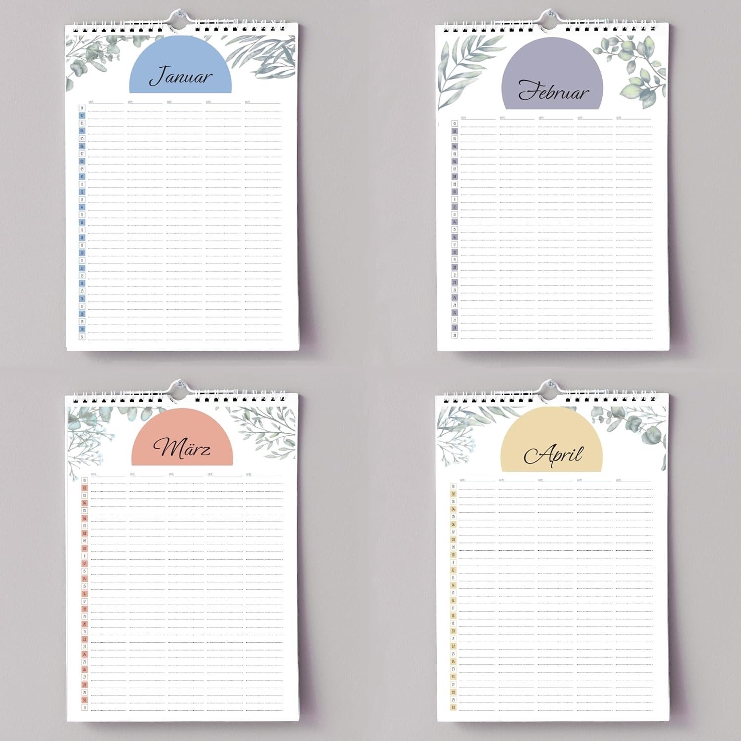 Familiekalender - DIN A4 - DIN A4 - Praktische Planner met 5 Kolommen - Voor Gezinnen en Teams