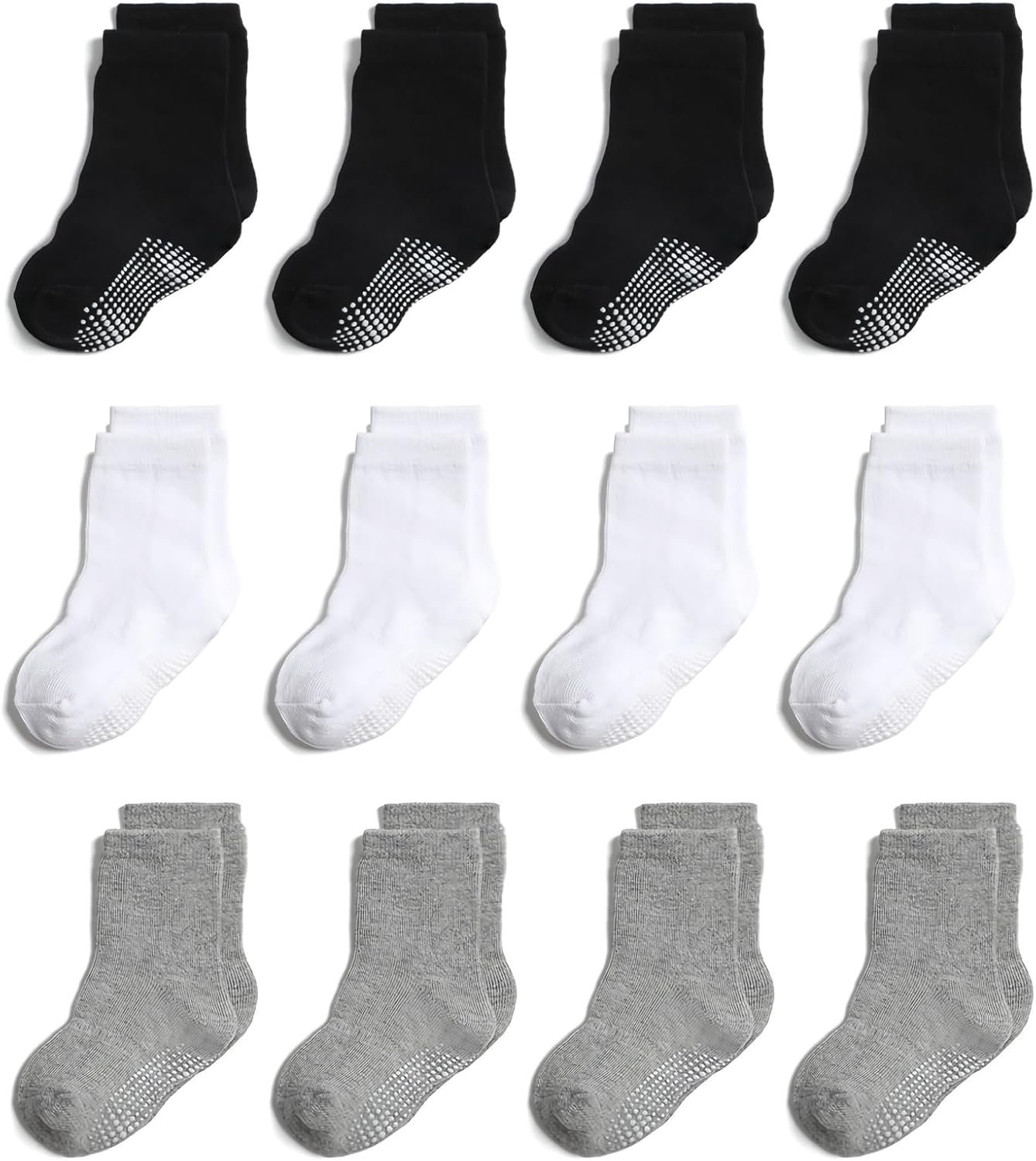 12 paar antislip katoenen sokken met grip voor baby peuter jongens meisjes