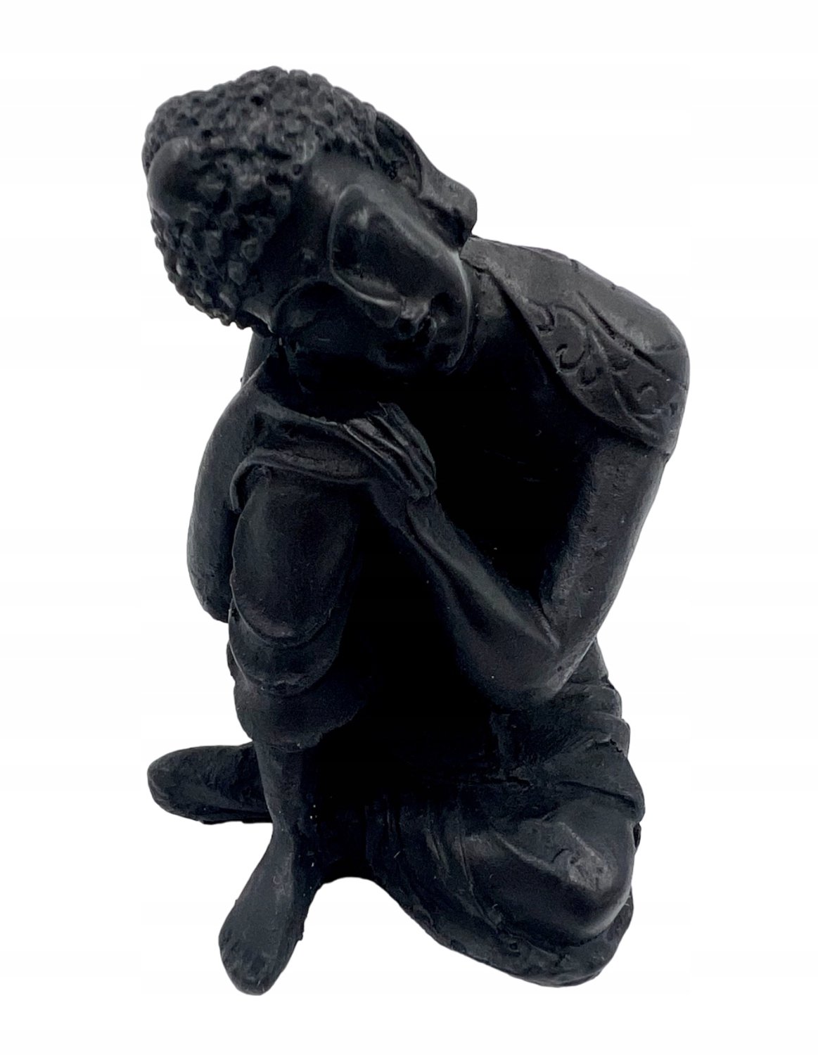 Decoratieve Boeddha Figuur - 7 cm Hoog - Zwart Kunststof