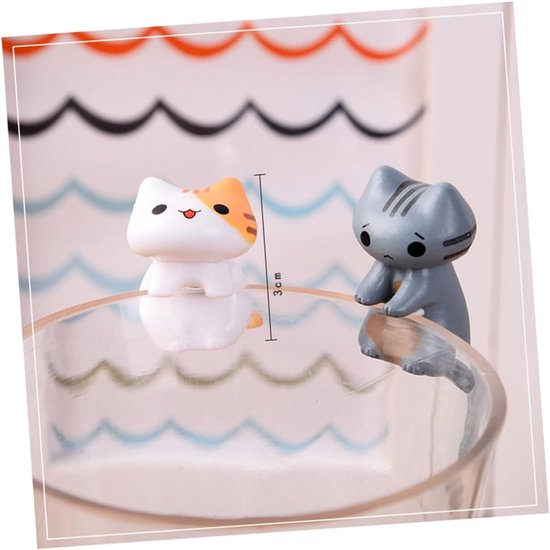 6 Stuks Katten Speelgoed Voor Binnenkatten Miniatuur Tuin Miniaturen Plastic Kattendecoratie Kinderen Vrienden Familie — afbeelding 3