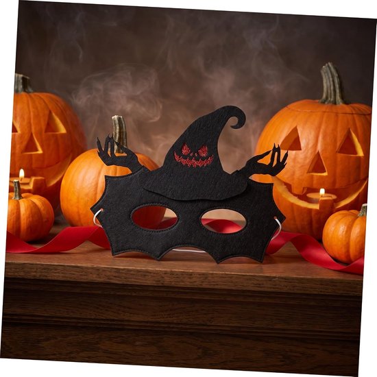 5 Stuks Delige Halloween Cosplay Half Gezichtsmaskers Spookachtig Doodskop Vleermuis Ontwerp Lichtgewicht Polyester Verstelbare Strap Comfortabele Halloween Feestaccessoires — afbeelding 2