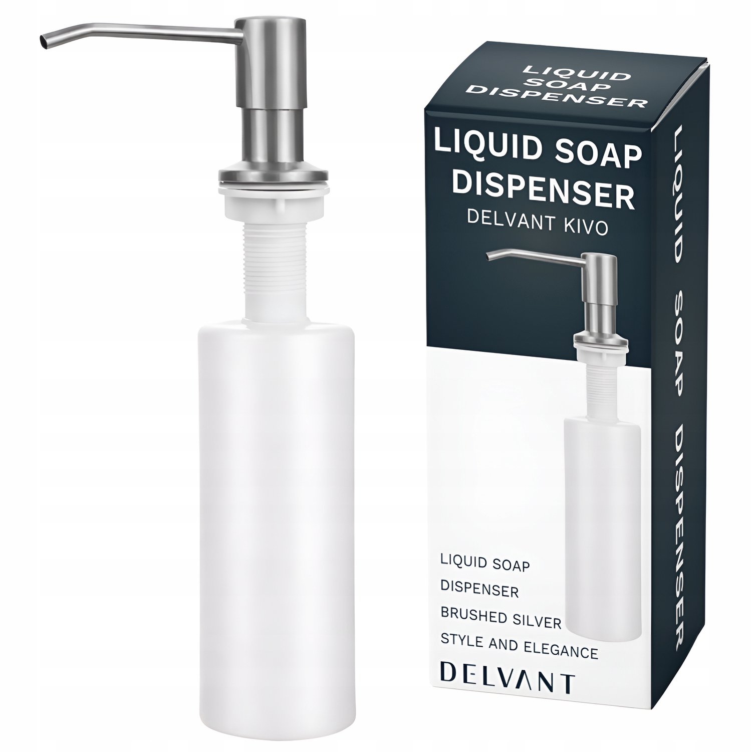 Delvant Kivo Zeepdispenser Keuken/Badkamer 350ml Geborsteld Zilver