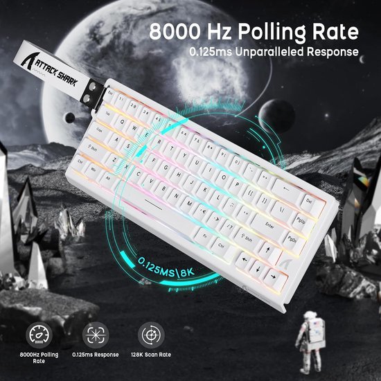 Gaming Toetsenbord met Magnetische Technologie en X3 Gaming Muis, Wit - Voor Optimale Prestaties en Comfort — afbeelding 5