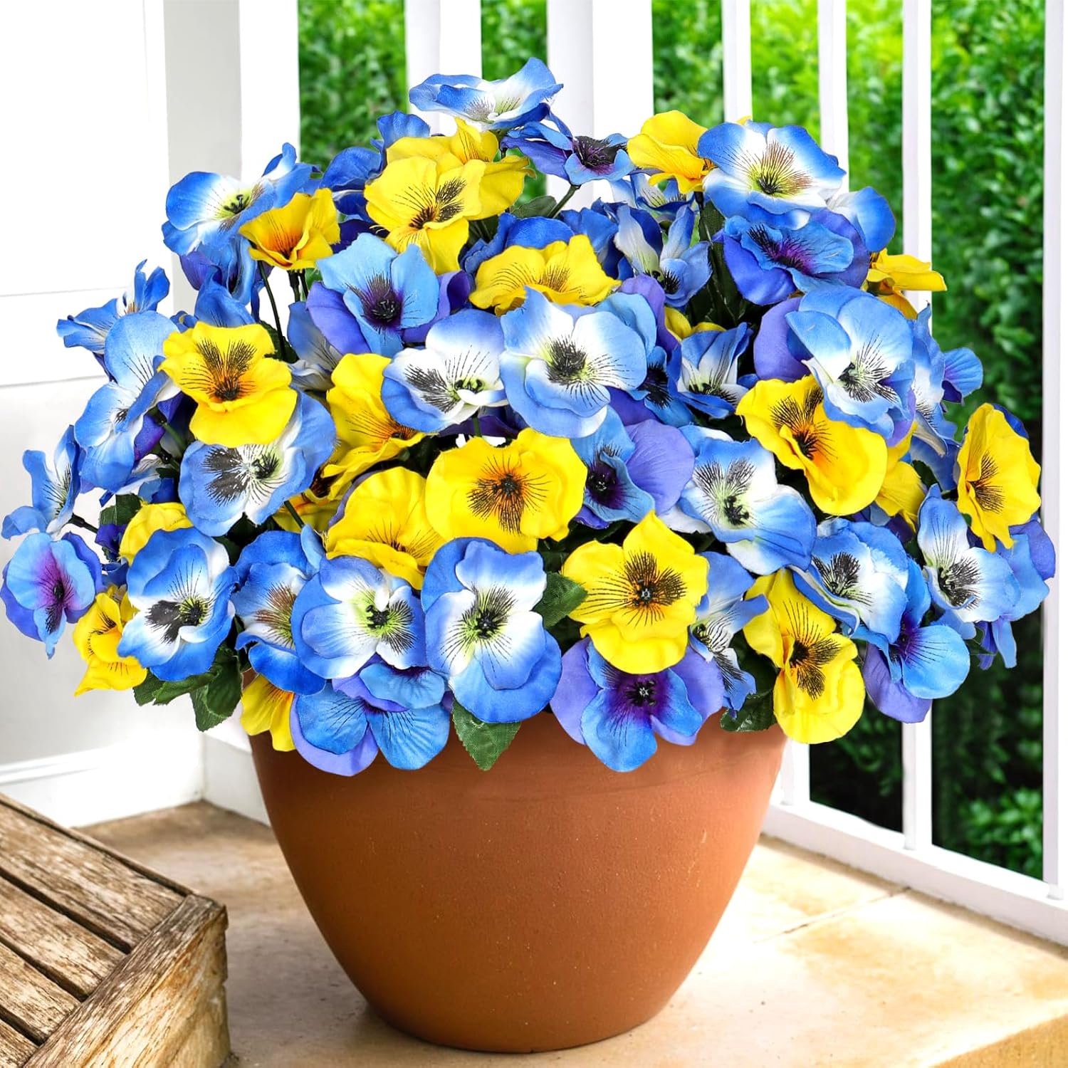 SOMYTING Kunstmatige viooltjes bloemen buiten 10 bundels kunstbloemen UV-bestendige plastic planten nepplanten voor - ShopVlot