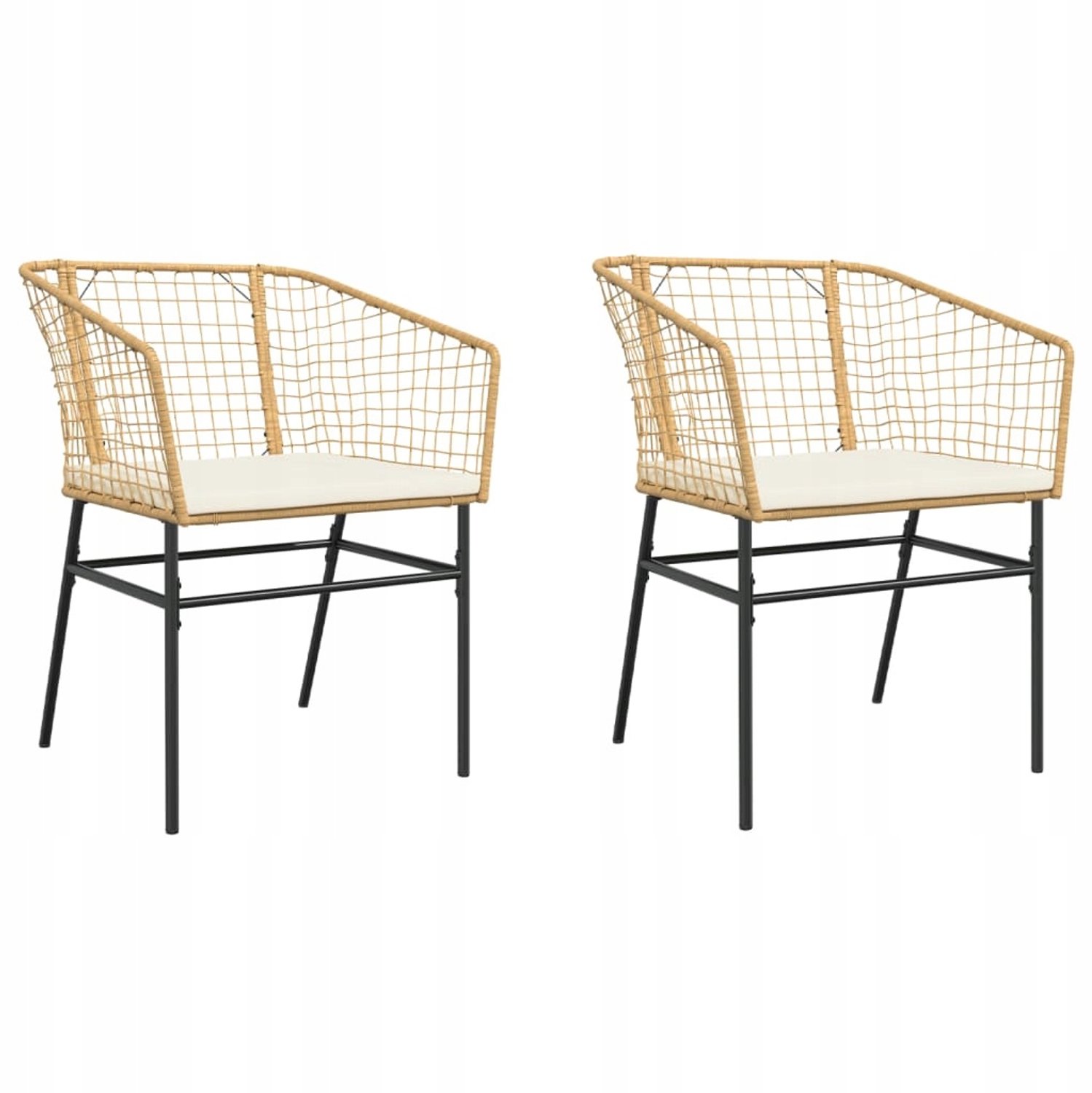 2x Tuinstoel met Kussens - Rotan Stijl, Comfortabel & Weerbestendig