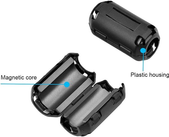 20 stuks 5 mm zwarte ferrietringkern, kabelclip, ruisonderdrukking, RFI EMI, anti-interferentie, hoogfrequent filter (5 mm binnendiameter) — afbeelding 4