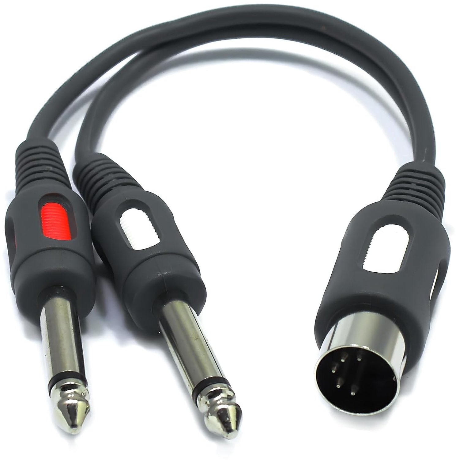 Audio Adapter DIN 5-polig mannetje naar 2X Dubbele TS 6,3mm mono aansluitingen