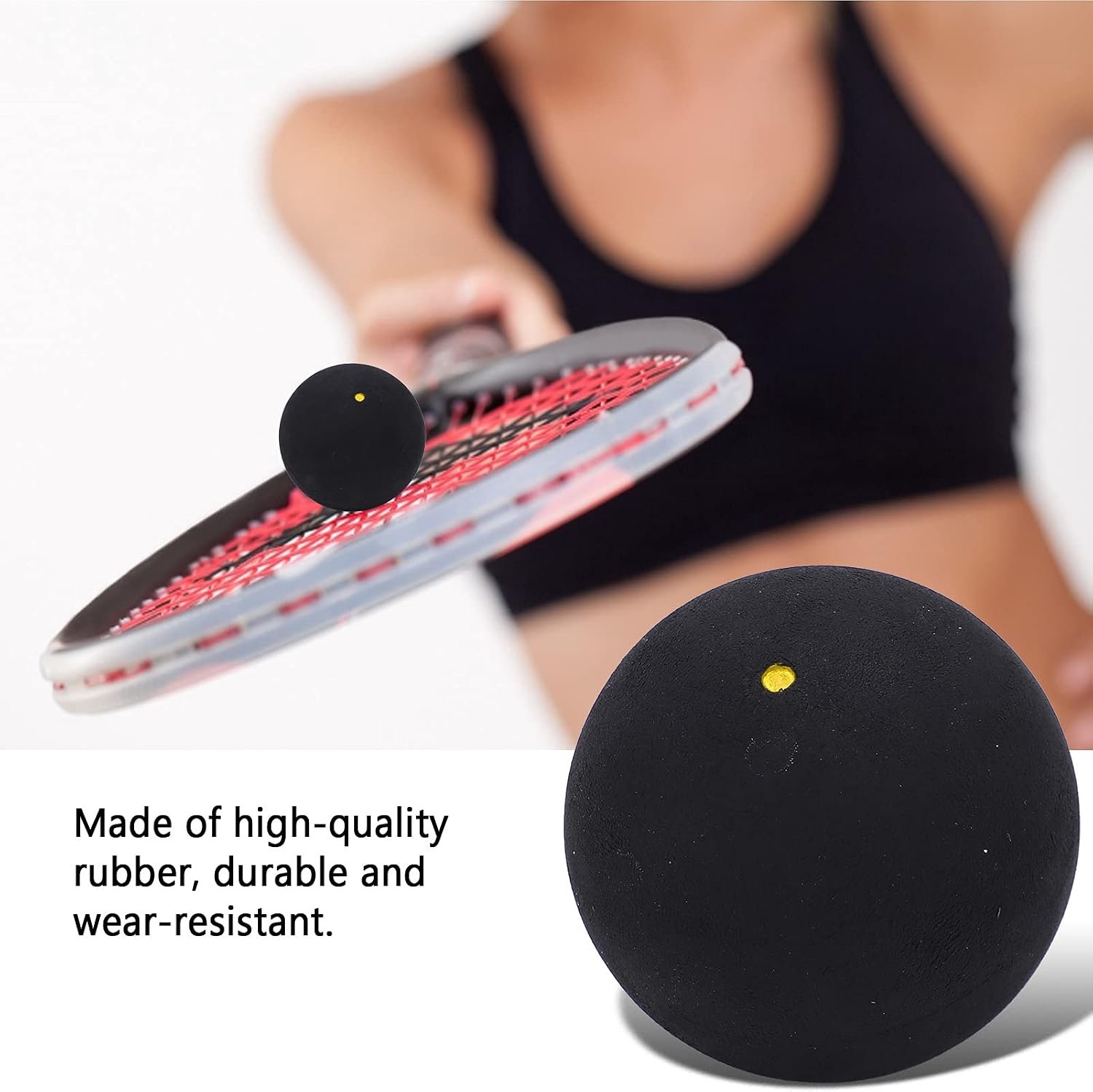 37 Mm Squashballen - Squashballen met één Stip, Rubberen Squashracketballen voor Beginners, Competitie, Training en Praktijk(Enkele gele stip)