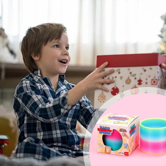 2 Stuks Regenboog Spring Set, Spiraal Regenboog Veer voor Volwassenen, Grote Rainbow Veer voor Feestgeschenken of Cadeaus (6.5 x 6cm) — afbeelding 2