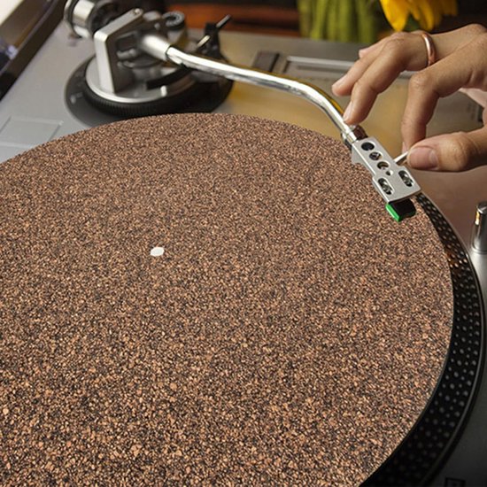 3stuks Kurk Platenspeler Mat Duurzame Kurk Slipmat Voor Turntable Absorptie Bescherming Tegen Schade Eenvoudige Installatie Voor Platen — afbeelding 4