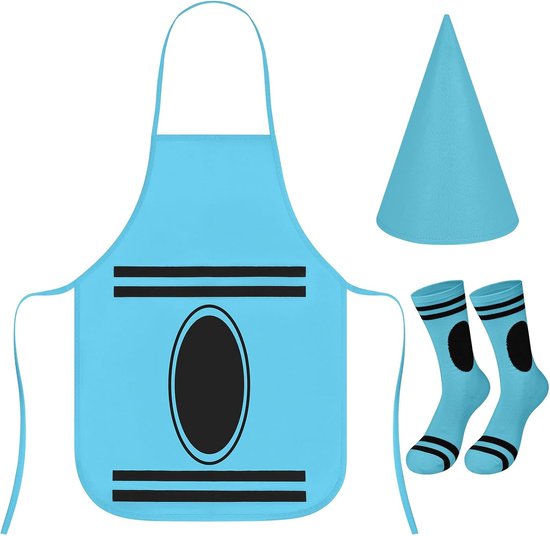 2/3 stuks kleurpotloden kostuum voor kinderen met hoeden, kegels, carnaval — afbeelding 2