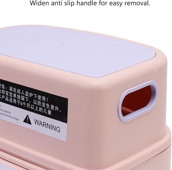 3 stuks kindervoetenbank stabiele skidproof bodem gladdere randen kinderkamer opstapje voor badkamers toiletten keukens wit plastic 13x9,1 inch elk (Roze) — afbeelding 3