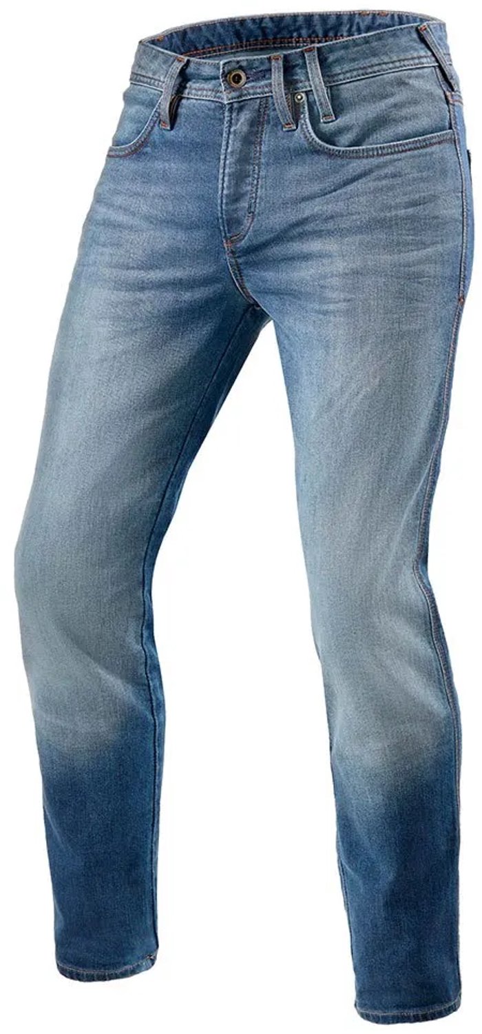 REV'IT! Jeans Piston 2 SK Mid Blue Used Motorcycle Jeans - Maat 31/34 - Broek – foto 4