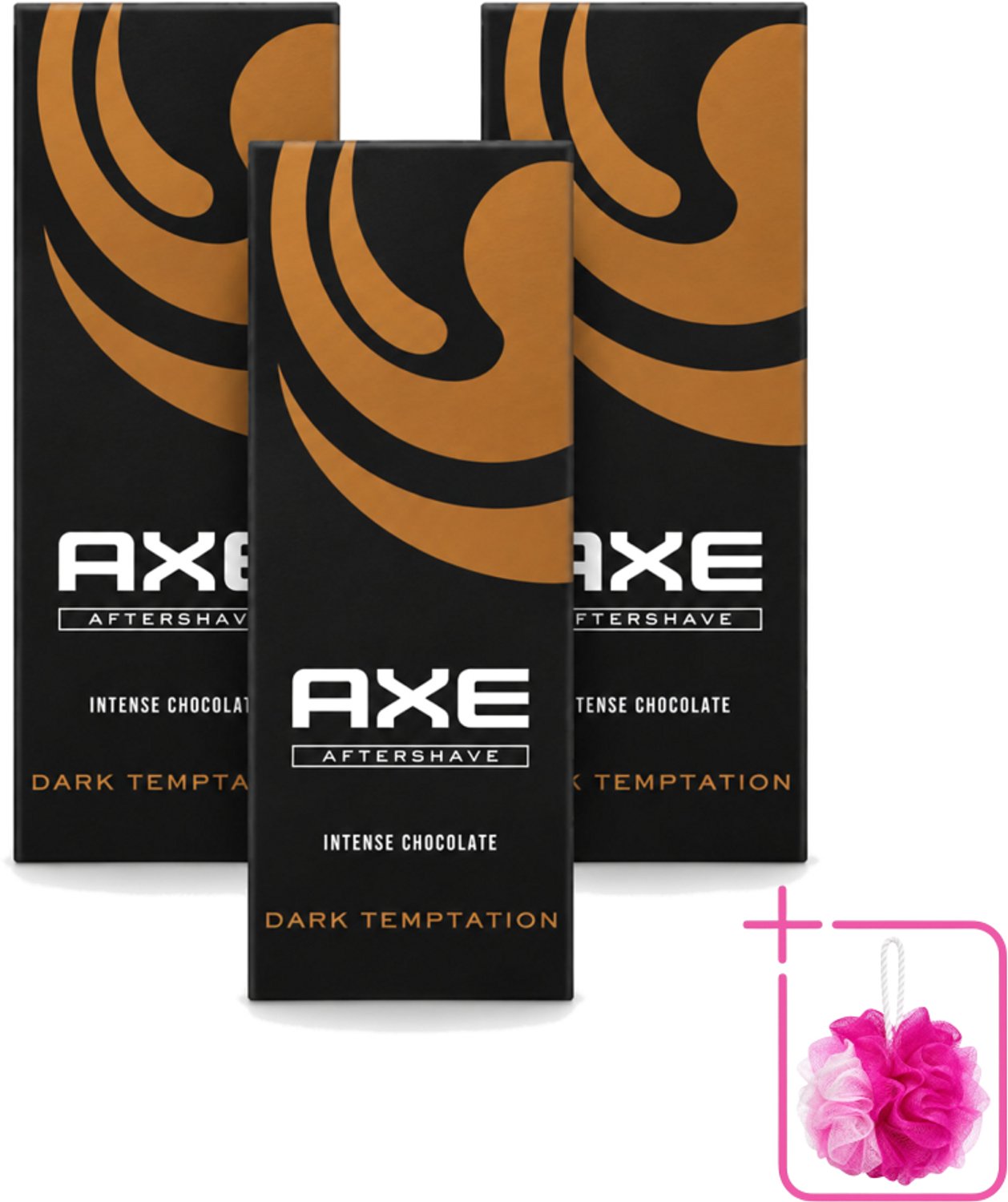 3 x Axe - Aftershave - Dark Temptation - Intense Chocolate - 100 ml - Bulkverpakking - Aftershave - Douchemop - Chocola