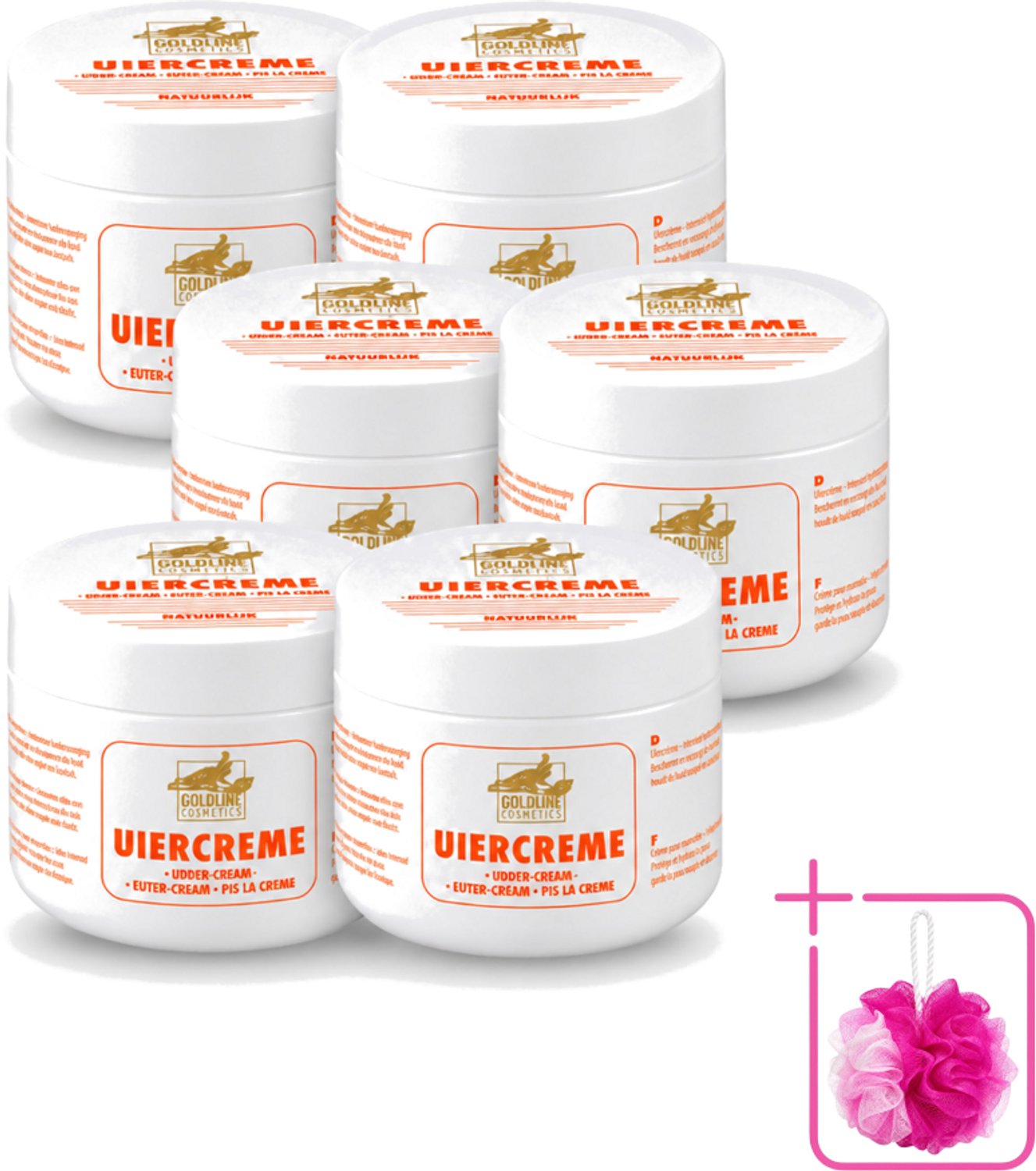 6 x Goldline - Uiercrème - Huidverzorging - Intensief Hydraterend - 250 ml - Bulkverpakking - Uiercrème - Douchemop - Huidverzorging