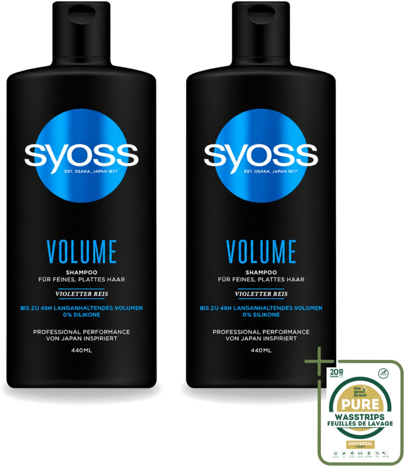 2 x Syoss – Shampoo – Volume – 440 ml - Wasstrips - Volume Shampoo - Volume Haar - Fijn Haar - Slap Haar - Body Haar