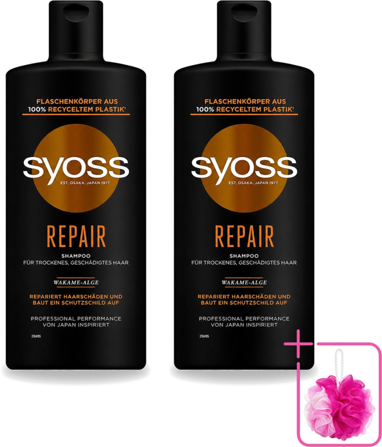 2 x Syoss Repair Shampoo - Shampoo - Herstel - 440 ml - Bulkverpakking - Herstel haar - Douchemop - Beschadigd haar
