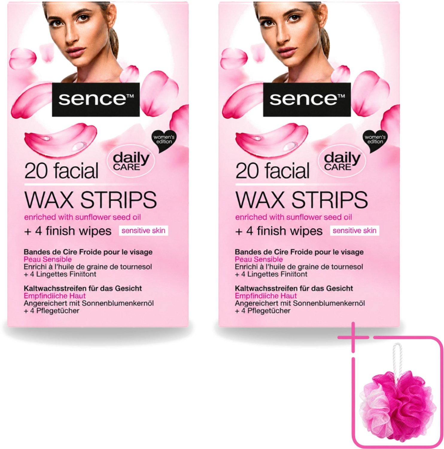 2 x Sence - Waxstrips - Gezicht - 20 Waxstrips - Bulkverpakking - Gezichts-waxstrips - Douchemop - Gezichts-waxen