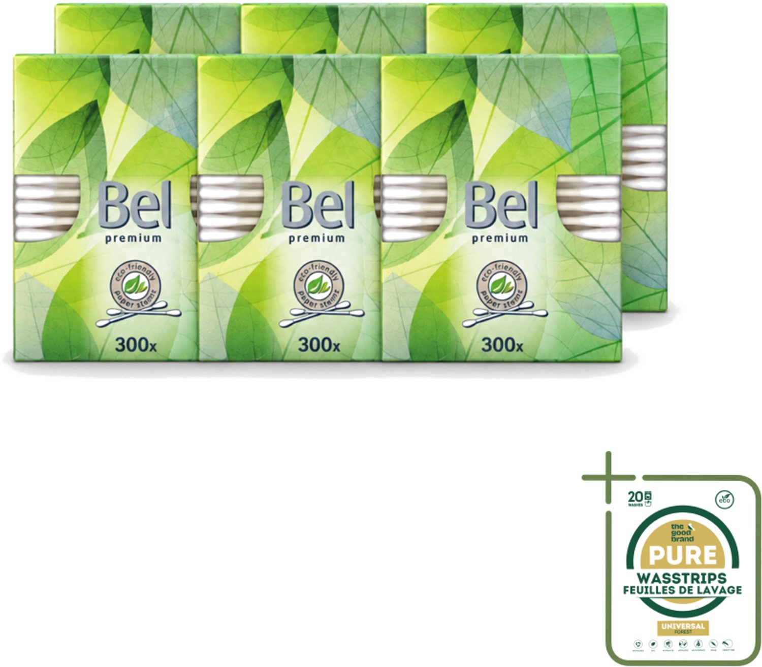 6 x Cotton Buds – Wattenstaafjes – Premium – Katoen - Wasstrips - Wattenstaafjes - Katoen - Papier - Plasticvrij - Milieuvriendelijk