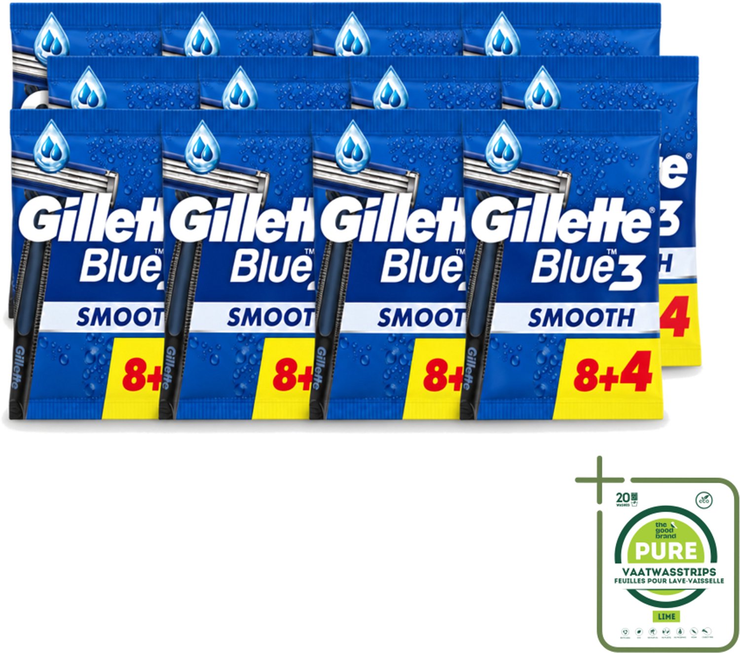 12 x Gillette - Blue III Smooth - Wegwerpscheermesjes - Comfort en bescherming - 12 Scheermesjes - Grootverpakking - Scheermes - Scheermesje - Scheerbeurt - Scheerhandvat - Scheerhoofd
