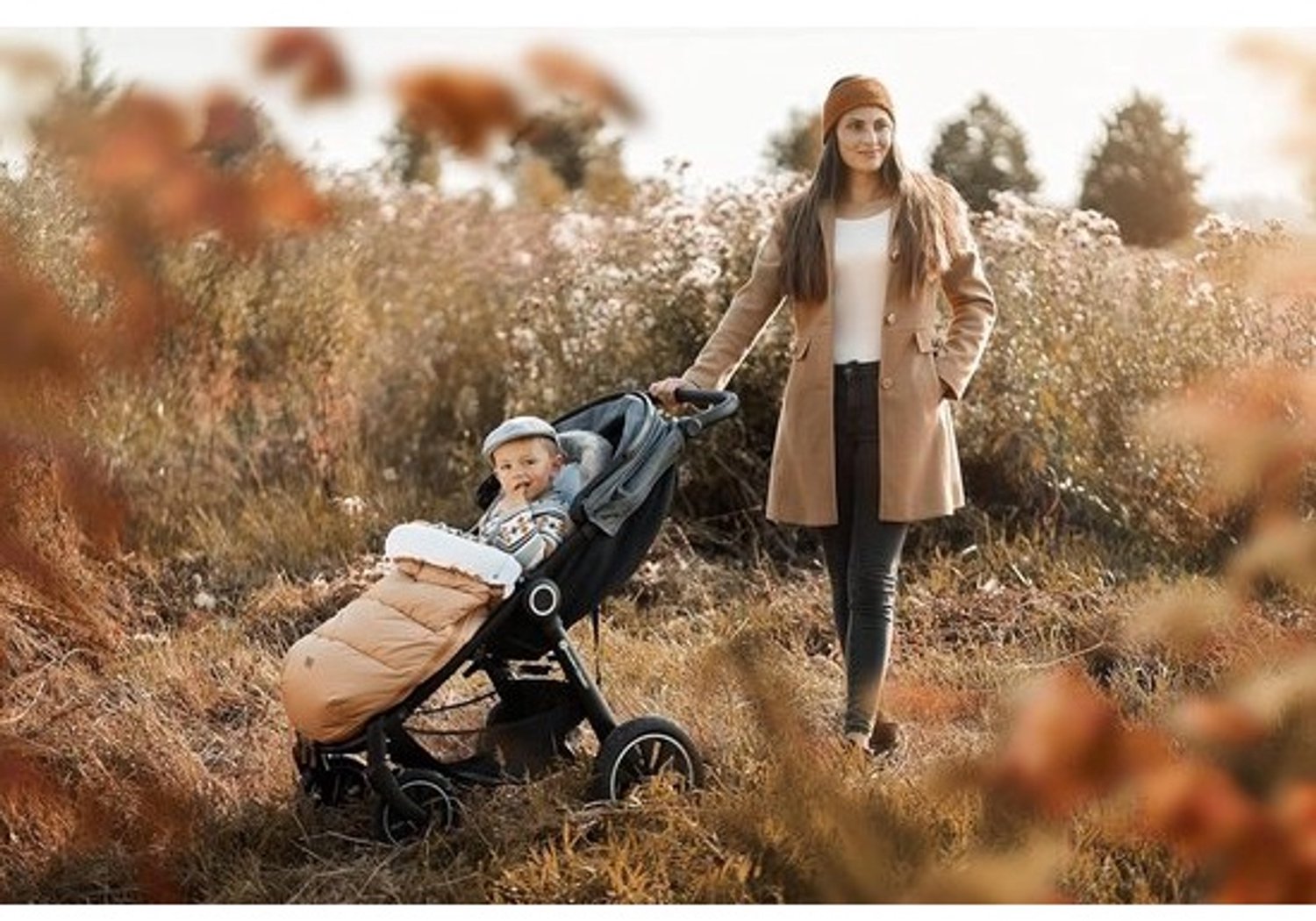 Voetenzak voor kinderwagen - Winterzak voor baby - Om warm te blijven - 4-in-1-functionaliteit - 100 cm - Champagne