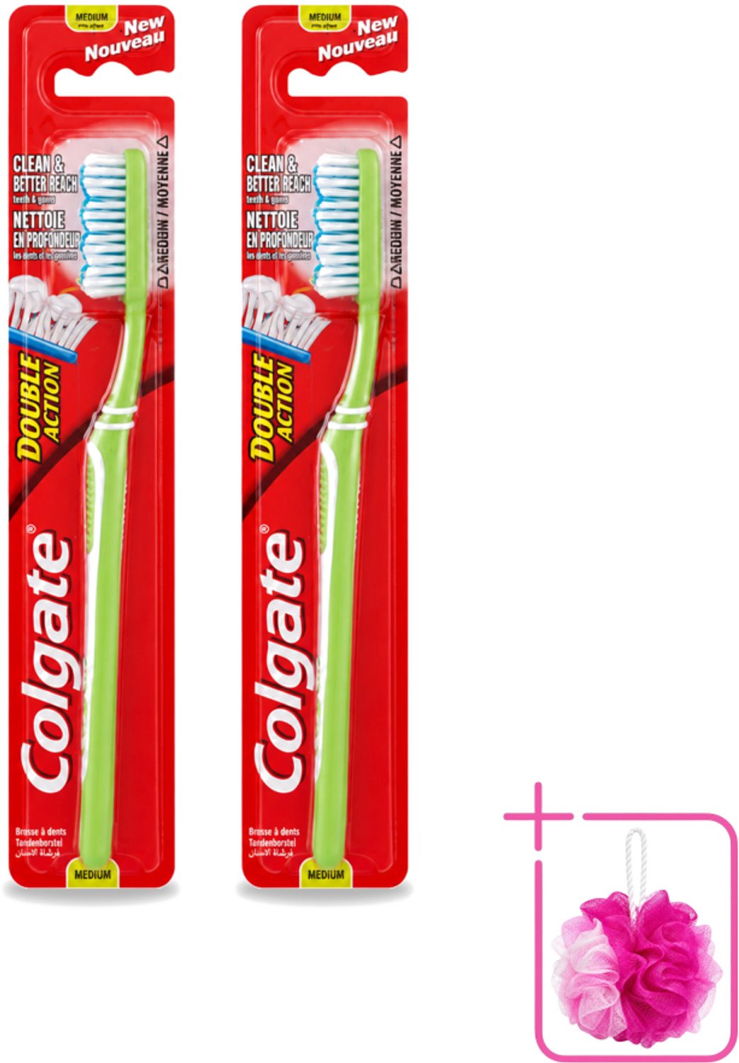 2 x Colgate - Tandenborstel - Double Action Medium - 1 Tandenborstel - Bulkverpakking - Tandenborstel - Mondhygiëne