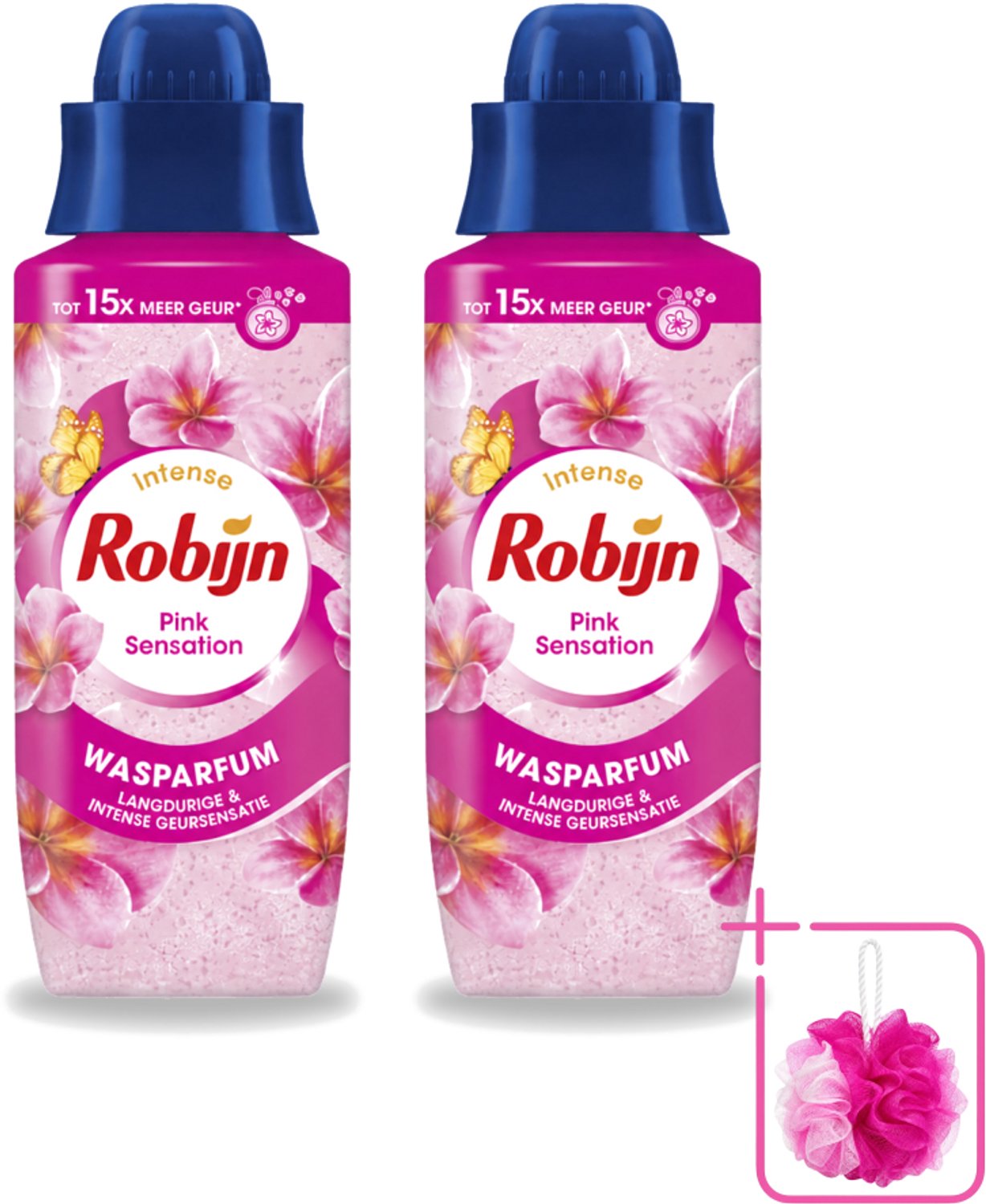 2 x Robijn – Wasparfum – Intense Pink Sensation – 342 ml - Bulkverpakking - Wasparfum - Douchemop - Wasgeur