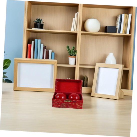 2 Stuks Baoding Balls met Emaille Bloemenpatroon Chinese Massage Handballen voor Polstraining Duurzame Handtherapieballen voor Meditatie Revalidatie Bij Mannen Vrouwen Ouderen Rood — afbeelding 4