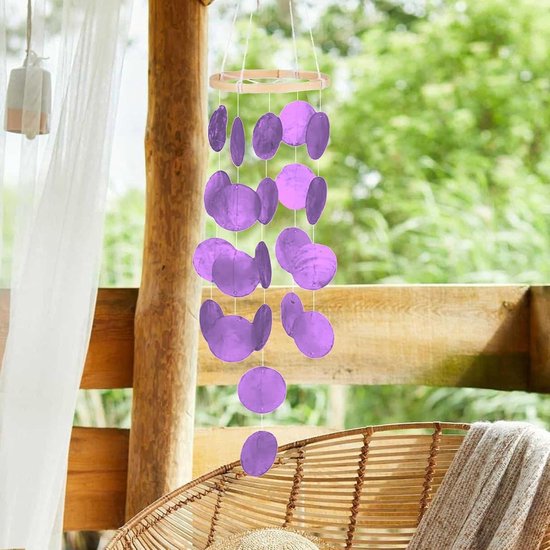 Schelpen Windgong Ophangbare rustgevende geluiden boho huis zomerdecoratie — afbeelding 2